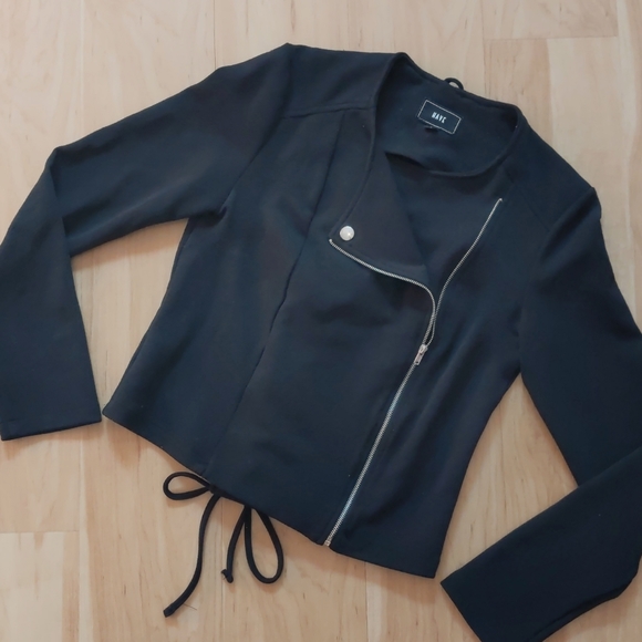 Have Jackets & Blazers - Moto Jacket, Lace Up Back, Fitted & stretchy & adjustable, Small, Tie Back